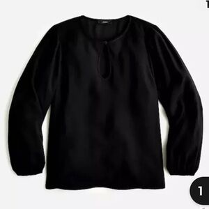 NWT J Crew Puff Sleeve Satin Back Crepe Top Tall